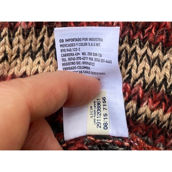 American Eagle Oversized Duster Cardigan Sweater Multicolor Striped Size M - Picture 10 of 12